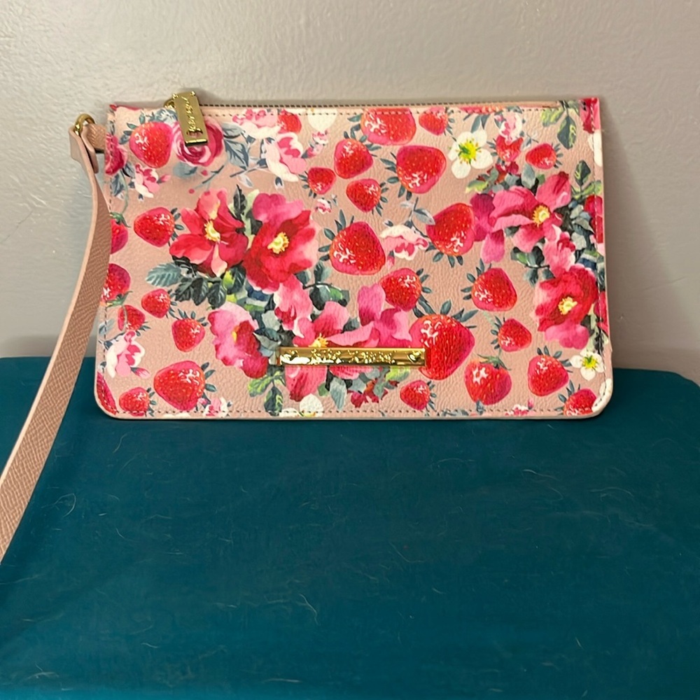 Betsey Johnson Strawberry & Floral Wristlet